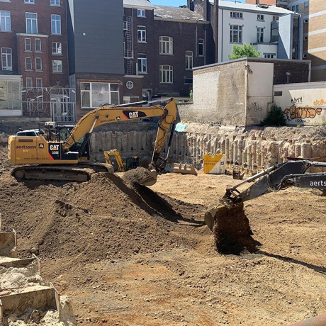 Residentie Asklépios - Ontwikkeling en opvolging van het bouwproject: 06/2020 - Afvoer van de uitgegraven bodem